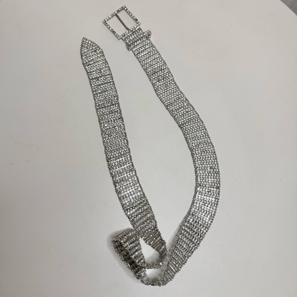 Silver Rhinestone Belt - Picture 1 of 3